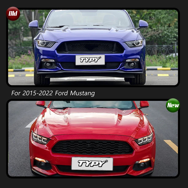 TYPY Car Headlights For Ford Mustang 2015-2022 LED Car Lamps Daytime Running Lights Dynamic Turn Signals Car Accessories