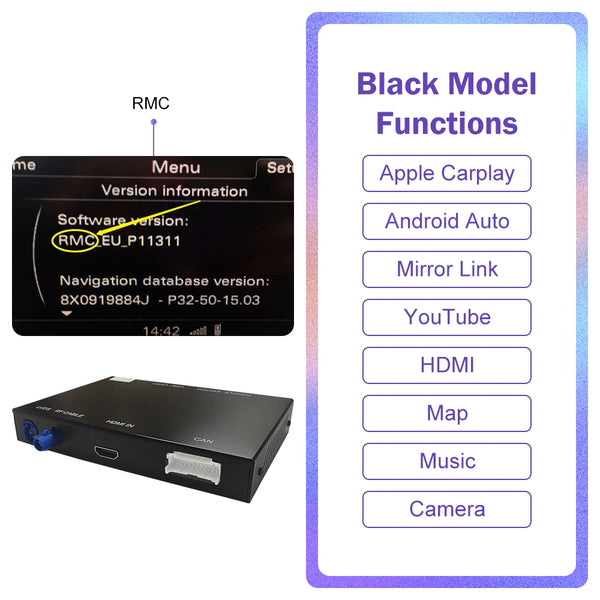 Wireless CarPlay for Audi A6 A7 2012-2018, with Android Auto Interface Mirror Link AirPlay Bluetooth Rear Camera carplay