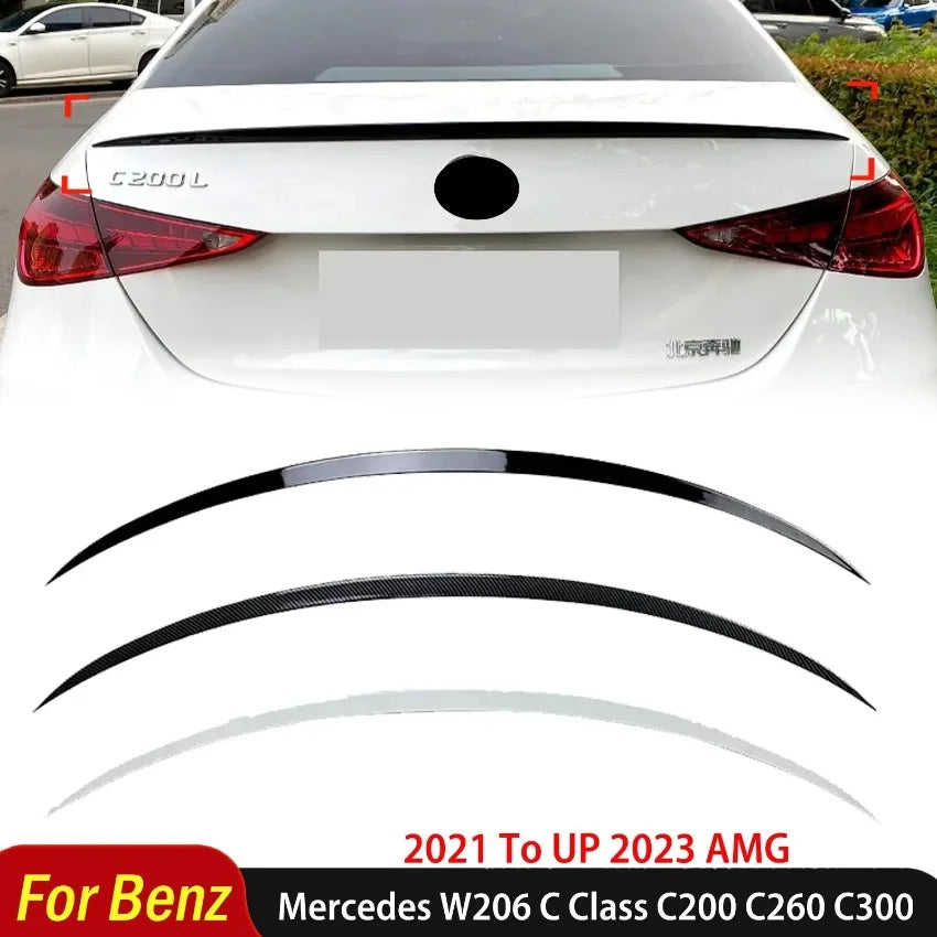 For Mercedes Benz W206 C Class C200 C260 C300 2021 To 2023 AMG Style Rear Sport Spoiler Wing Styling Auto Accessories Body Kit