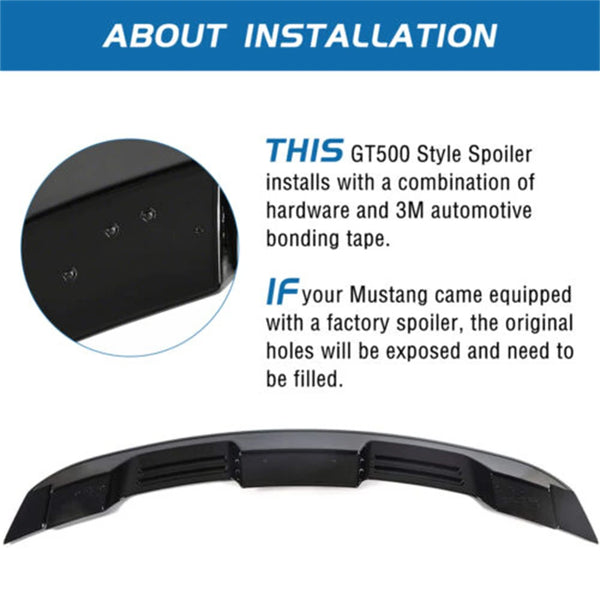 Rear Spoiler For Ford Mustang 2015-2023 Accessories Coupe Glossy Black/Carbon GT Style Trunk Wing ABS Car Exterior Parts HOT