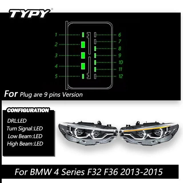 Car Headlights For BMW 4 Series M4 F32 Headlights F80 2013-2019 Upgraded LED Headlamps Dynamic Turn Signal Lamp DRL Car Assembly