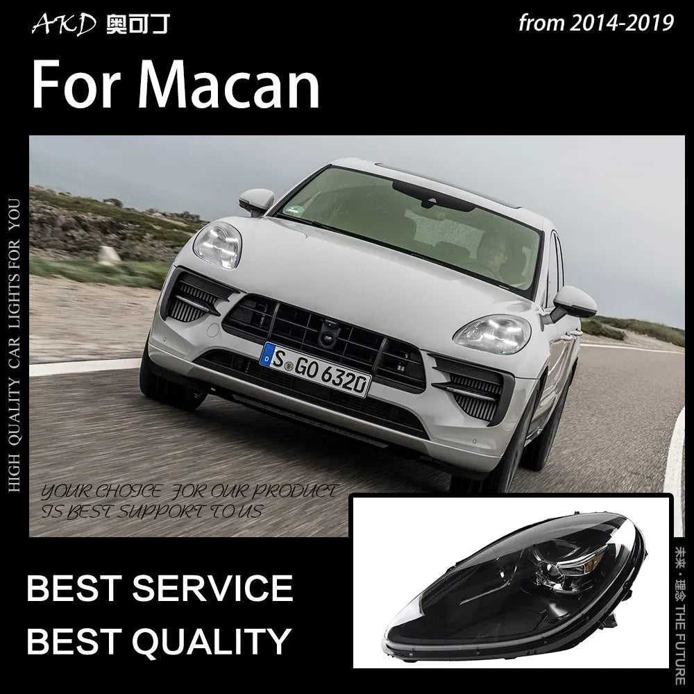 AKD Car Styling Head Lamp for Porsche Macan Headlights 2014-2019 Macan S LED Headlight Projector Lens Drl Automotive Accessories