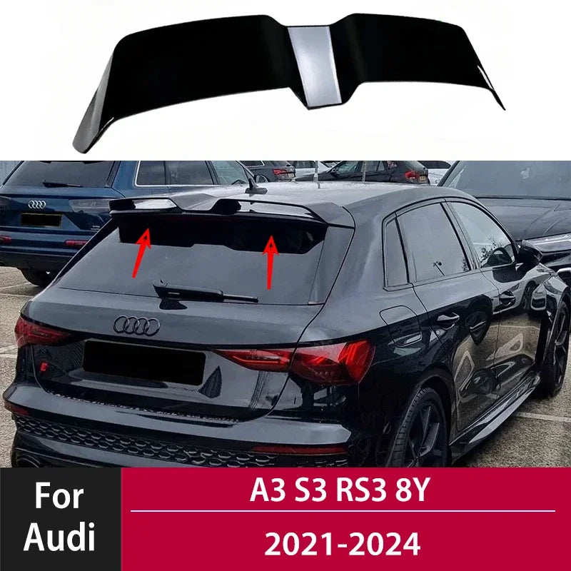 For Audi A3 S3 RS3 8Y Sportback 2021-2024 Car Rear Trunk Boot Roof Lip Lid Spoiler Cap Rear Trunk Spoiler Wing body kit Tuning