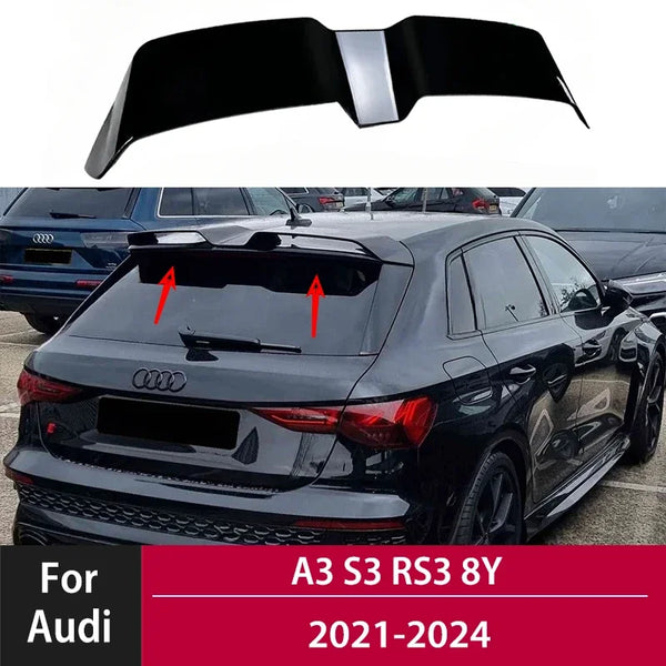 For Audi A3 S3 RS3 8Y Sportback 2021-2024 Car Rear Trunk Boot Roof Lip Lid Spoiler Cap Rear Trunk Spoiler Wing body kit Tuning