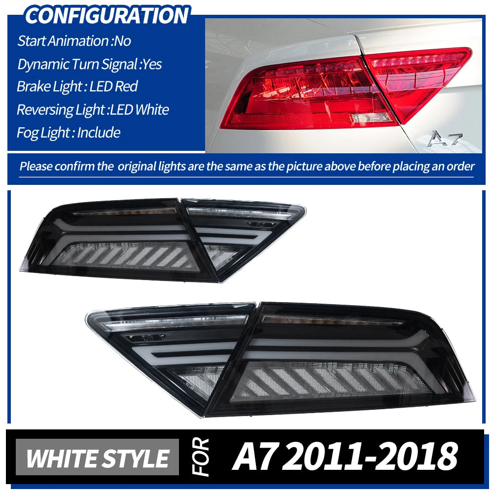 AKD Car Styling for Audi A7 Tail Lights 2011-2018 RS7 LED Tail Light Rear Lamp DRL Dynamic Signal Reverse Automotive Accessories