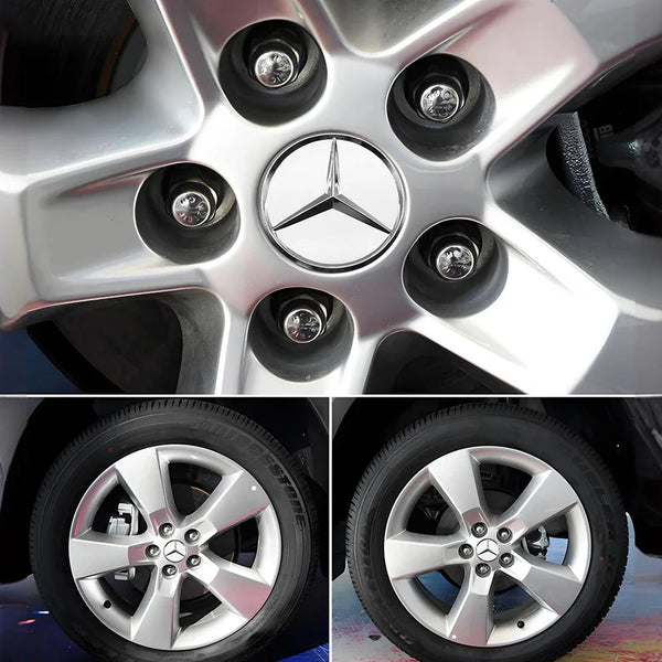 4/8Pcs Car Wheel Center Caps Silver 75MM Rims Wheel Center Caps Wheel Center Hub Caps Emblem for Benz All Models