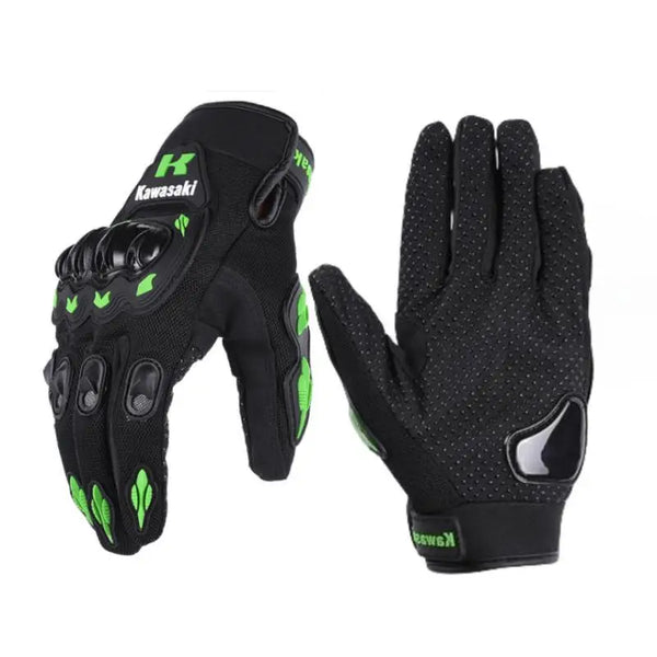 Kawasaki Breathable Full Finger Motorcycle Gloves Non-slip Wear-resistant Motocross Racing Gloves Moto Biker Gloves