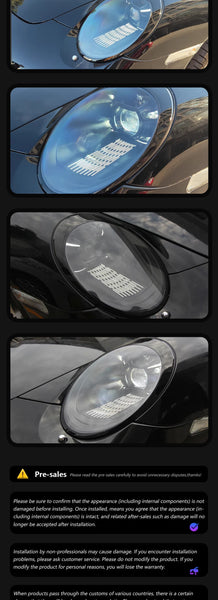 TYPY LED DRL Lightbar Projector Headlights Porsche 911 997 Headlight 997.1 997.2 Full LED Laser Matrix Headlamps Projector Front Lamp DRL Plug Play LHD / RHD
