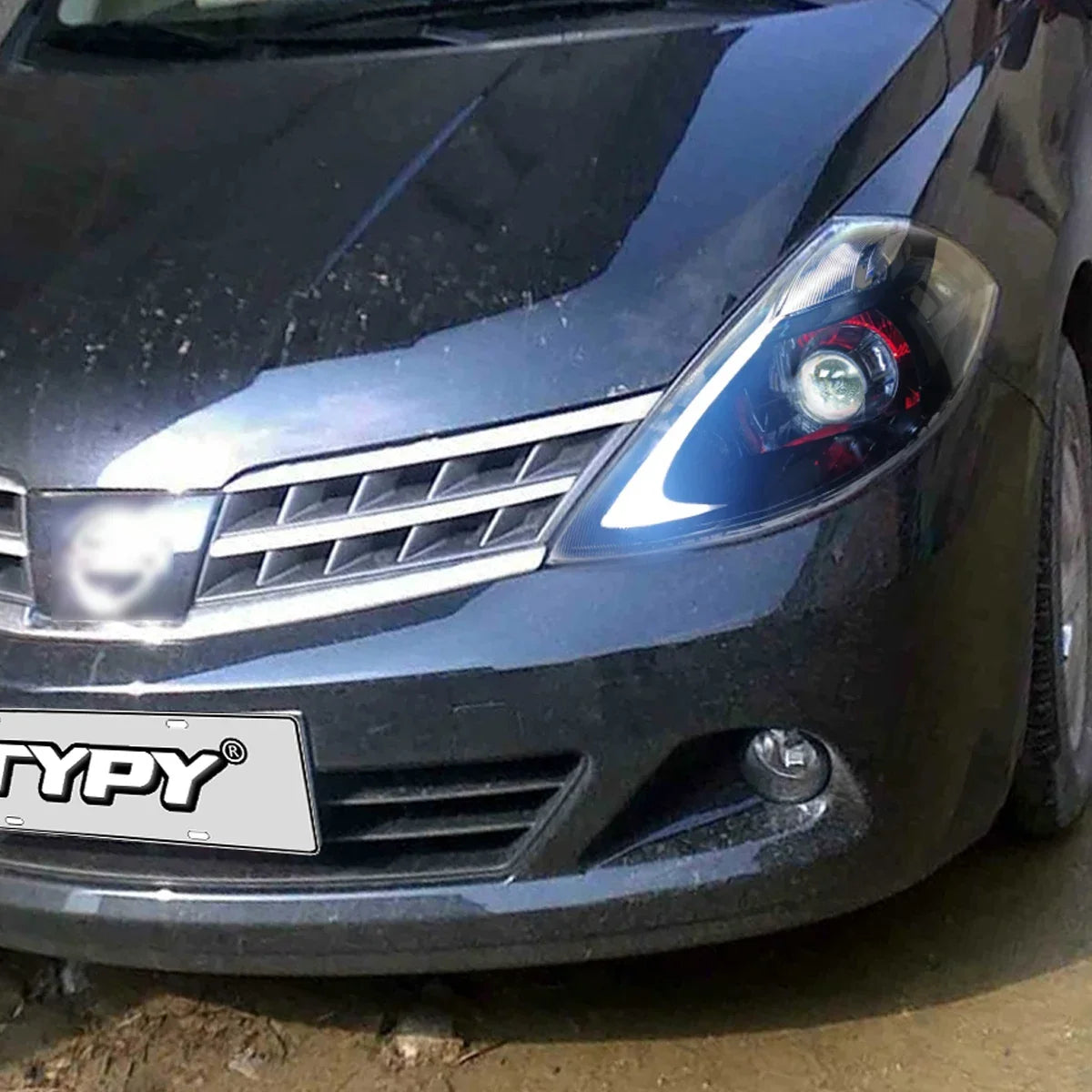 TYPY New LED Head Lamp Upgrade Modified For Nissan Tiida Headlight 2008-2010 Headlight Dynamic Signal Head Lamp Auto Accessories