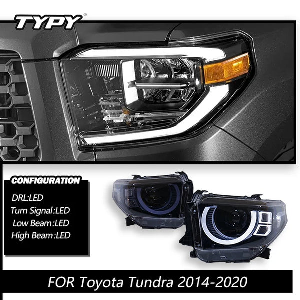TYPY New LED Car Headlights For Toyota Tundra Headlight 2014-2020 Signals Auto Accessories Daytime Running Lights