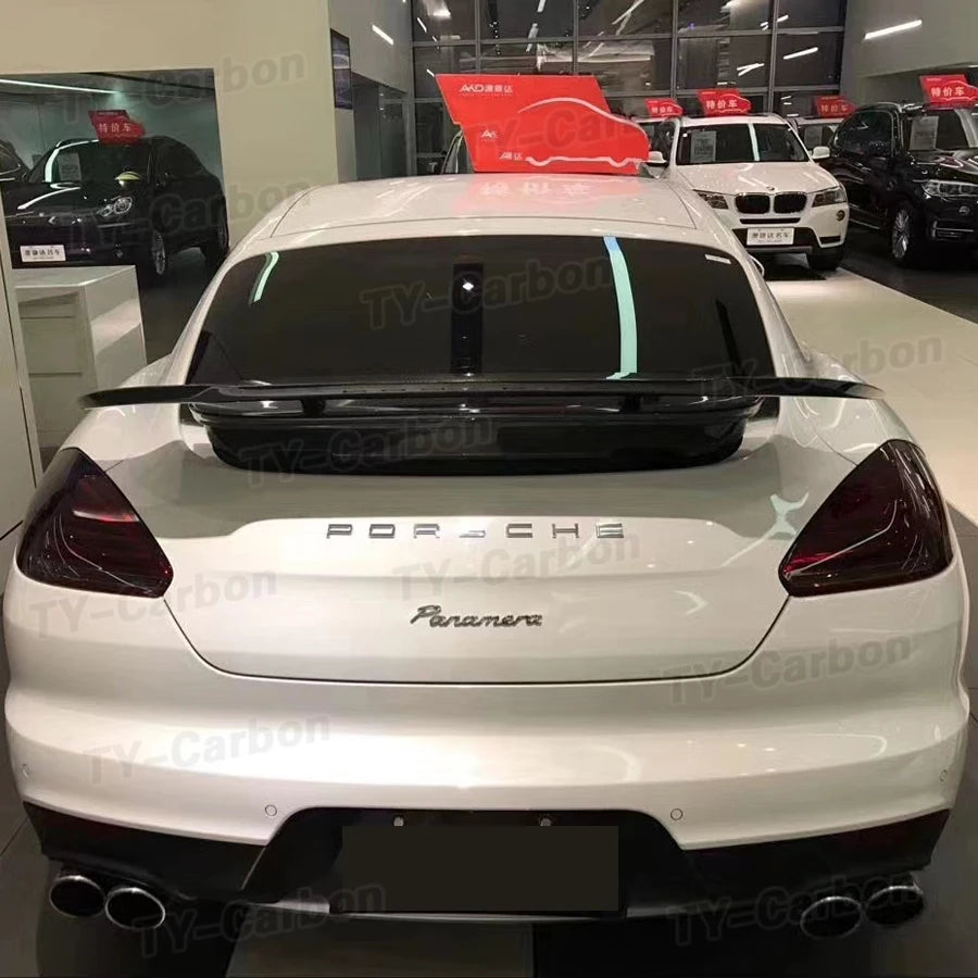 For Porsche Panamera 970 970.1 970.2 2009-2016 Real Carbon Fiber Spoiler Tail Rear Wing Racing Car Styling Tail Wing BodyKit FRP
