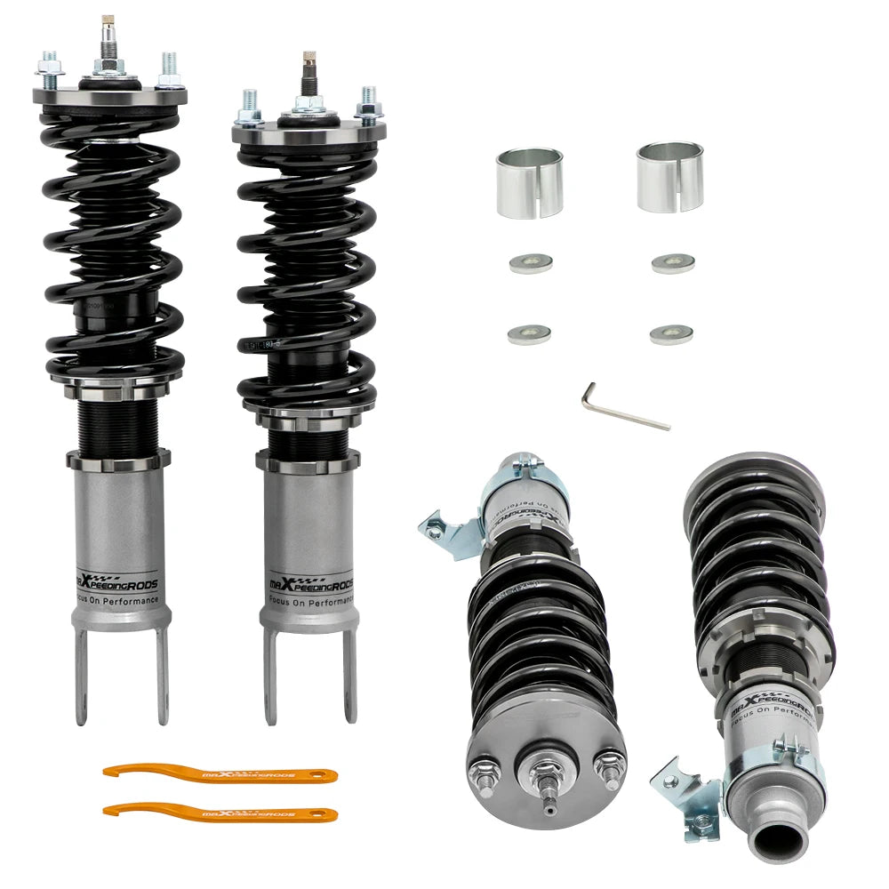 maXpeedingrods Coilover Kits for Civic EK EJ 1996-2000 24 Ways Adjustable Damper Shock Absorber Gray