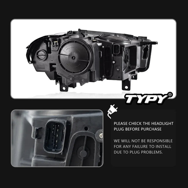 TYPY Car For BMW X5 F15 Headlights 2014-2018 Upgrade Modified to New DRL Dynamic Turn Signal LED Headlight Auto Accessories
