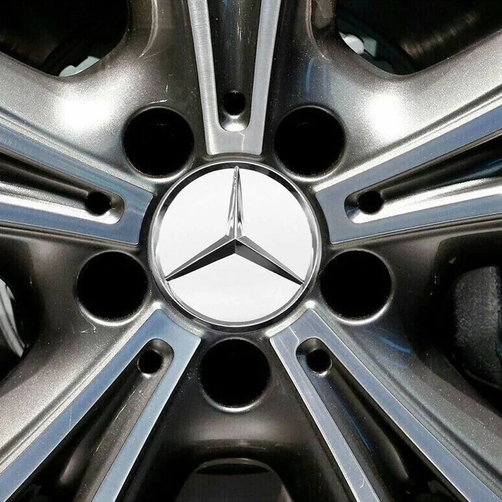 4/8Pcs Car Wheel Center Caps Silver 75MM Rims Wheel Center Caps Wheel Center Hub Caps Emblem for Benz All Models