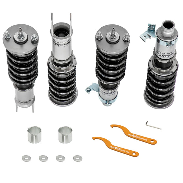 maXpeedingrods Coilover Kits for Civic EK EJ 1996-2000 24 Ways Adjustable Damper Shock Absorber Gray