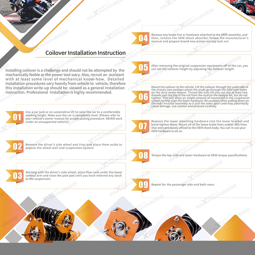 24 Way Damper Adjustable Coilovers Shocks Struts For Lexus 2001-2005 IS200 IS300 Coil Spring Kit