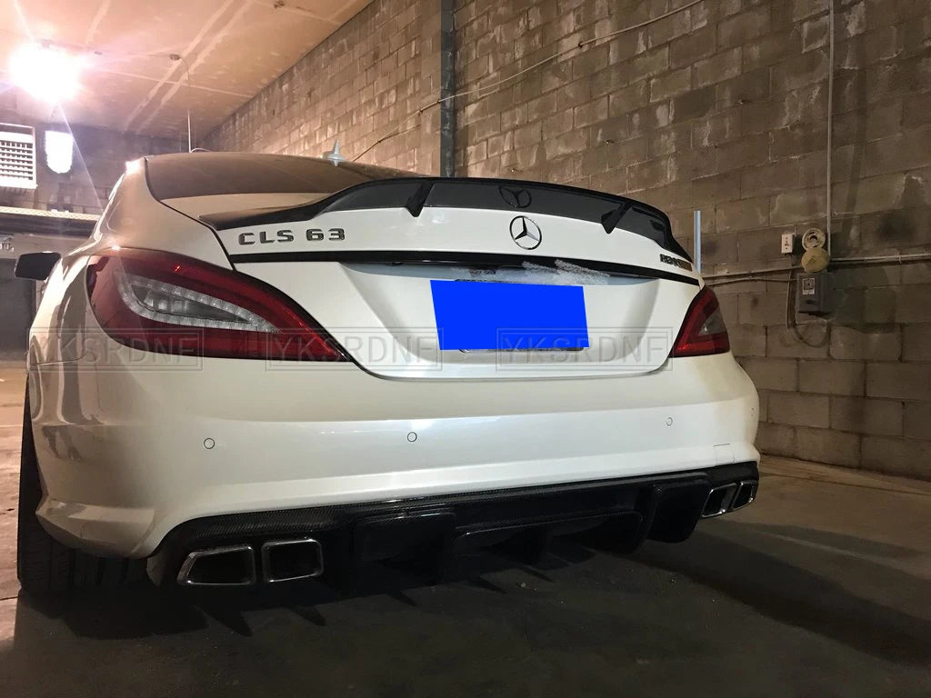W218 Carbon Fiber Rear Trunk Boot Spoiler for 2012 - 2018 CLS Class CLS350 CLS400 CLS450 CLS500 CLS63 Sedan Fitment Guaranteed