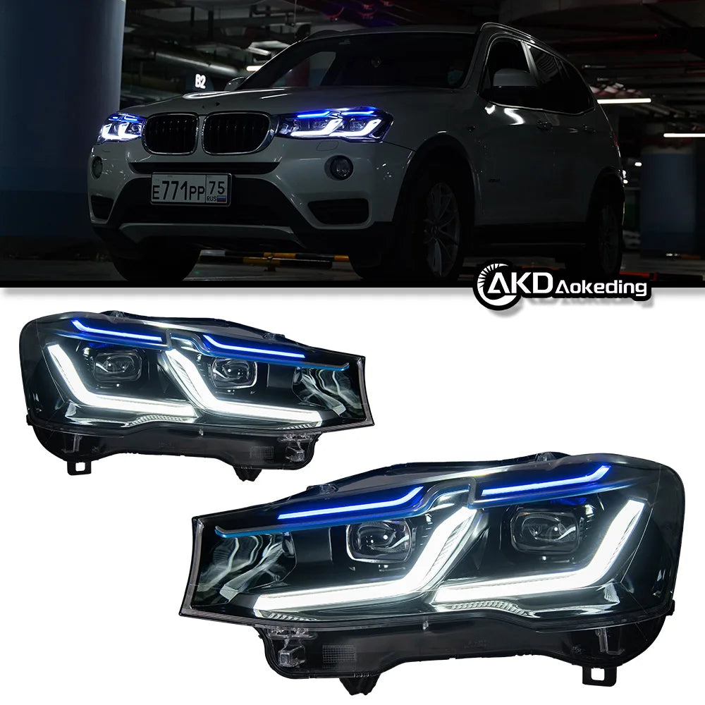 AKD Car Lights for BMW X3 F25 LED Headlight Projector Lens 2014-2017 X4 F26 Head Lamp Front DRL Signal Automotive Accessories