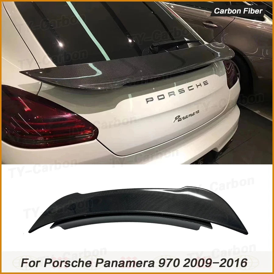 For Porsche Panamera 970 970.1 970.2 2009-2016 Real Carbon Fiber Spoiler Tail Rear Wing Racing Car Styling Tail Wing BodyKit FRP