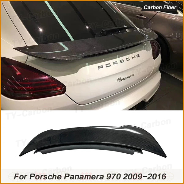 For Porsche Panamera 970 970.1 970.2 2009-2016 Real Carbon Fiber Spoiler Tail Rear Wing Racing Car Styling Tail Wing BodyKit FRP