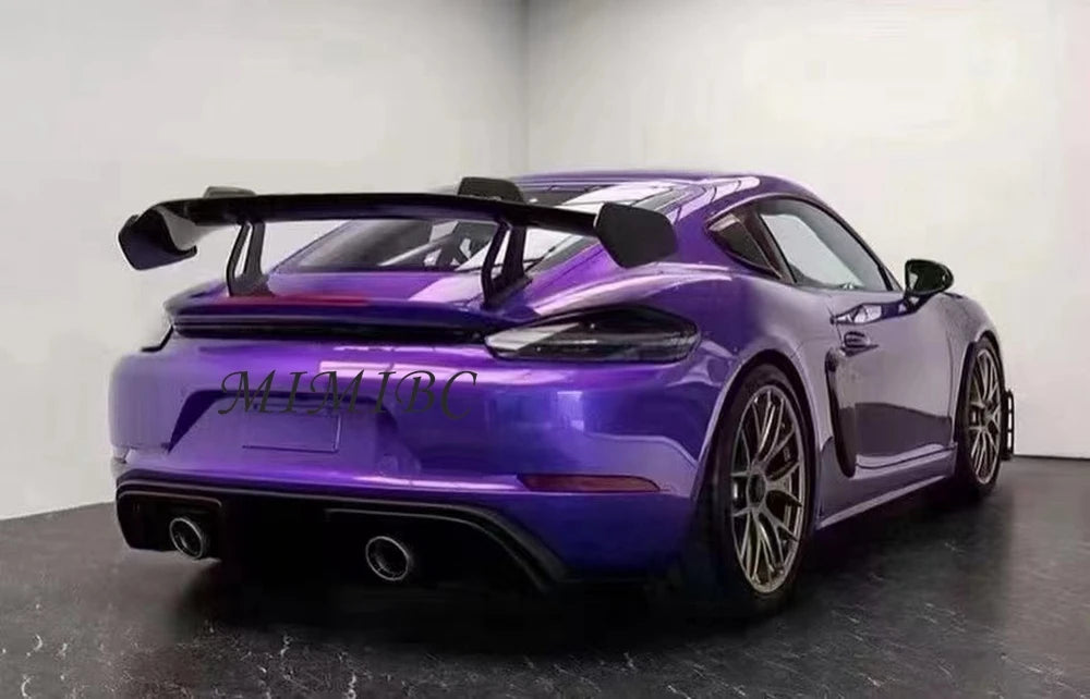FOR Porsche Cayman 718 981 Boxster GT4 RS Style Car External Decoration Rear Trunk Wing Carbon Fiber Rear Spoiler Tail Wings