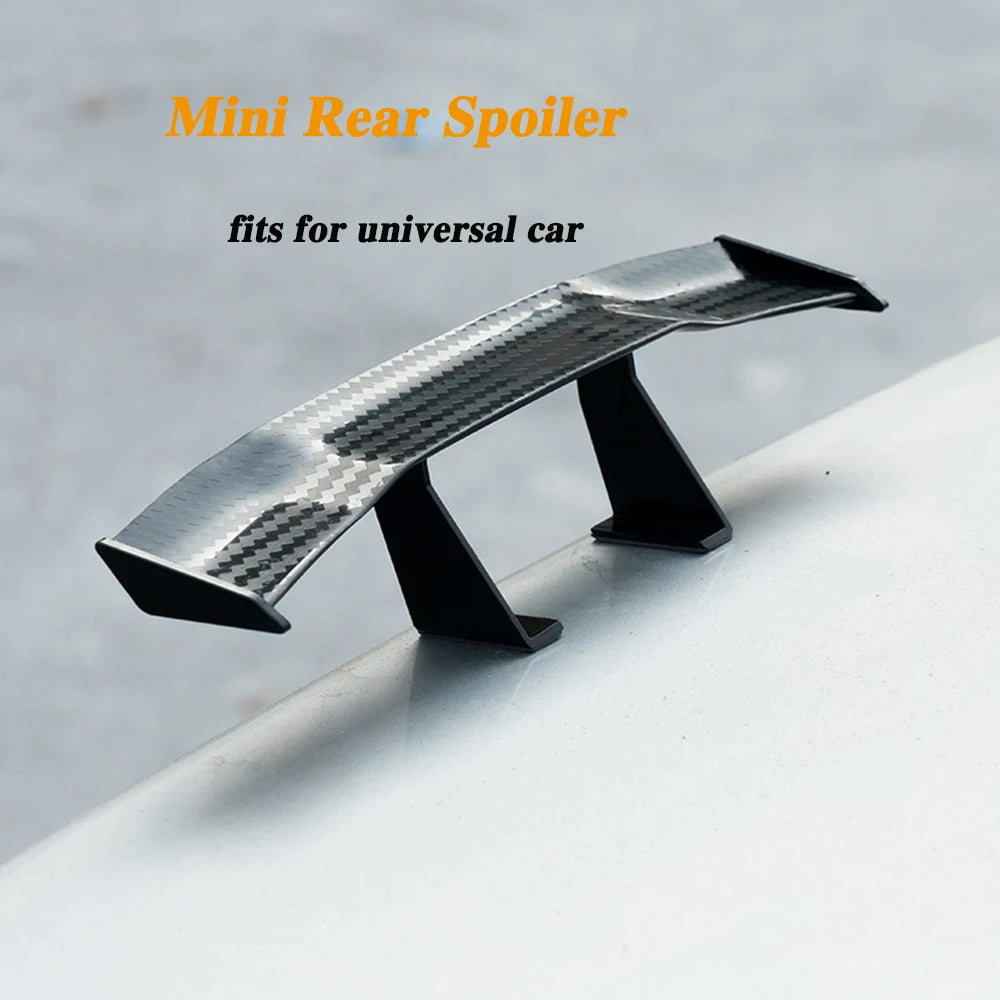 Universal Mini Spoiler 3D Rear Trunk Wing Boot Lip Spoiler Stickers Car Exterior Funny Accessories Decoration Carbon Fiber Look