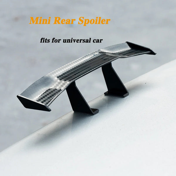 Universal Mini Spoiler 3D Rear Trunk Wing Boot Lip Spoiler Stickers Car Exterior Funny Accessories Decoration Carbon Fiber Look