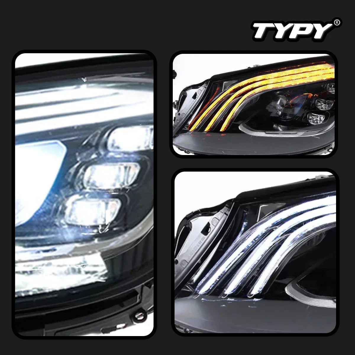 TYPY Car For Benz S-Class W222 Headlight 2014-2018 Upgrade 2019 Modified to New DRL Dynamic Turn Signal LED Auto Accessories