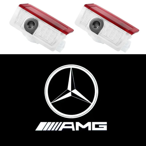 2pcs Car door welcome light logo Emblem For Mercedes Benz A C E GLC GLA GLE GLB Class W177 W205 W212 W213 X253 X156 W166 X247
