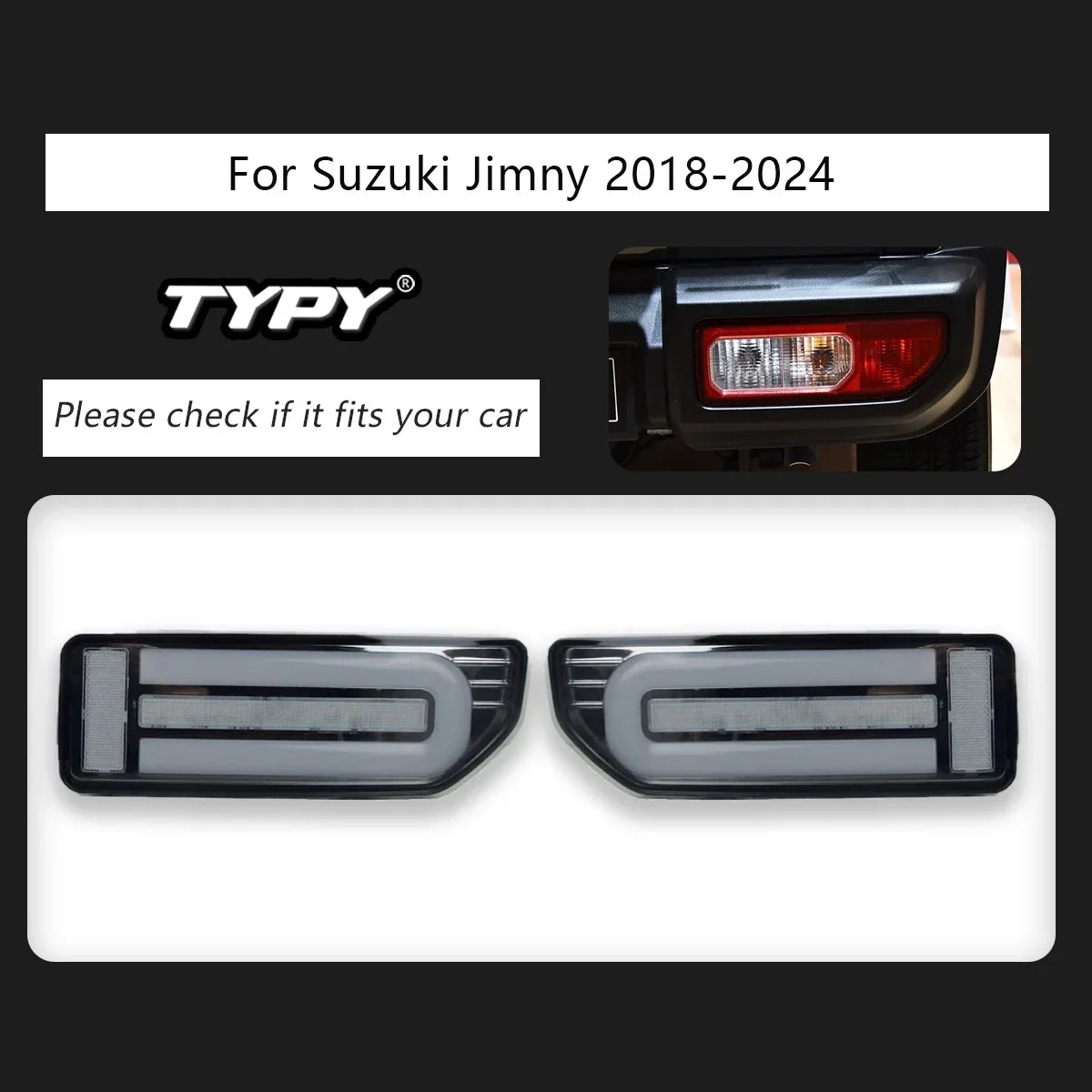 TYPY Dynamic Turn Signal Tail Lamp Automotive Accessories Upgrade Modified New LED For Suzuki Jimny 2018-2024 Taillights