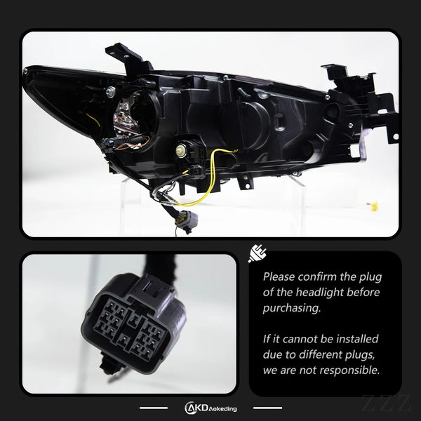 AKD Car Styling for Mazda 6 Headlights 2015 Mazda6 Atenza LED Headlight Mustan Design DRL Bi Xenon Lens High Low Beam Parking