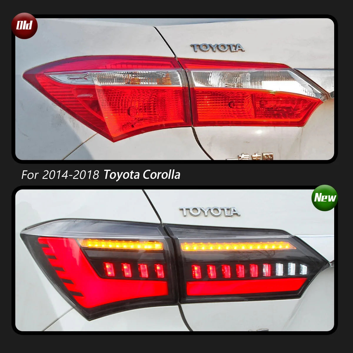TYPY Car For Toyota Corolla Taillight 2014-2018 Upgrade Modified to New DRL Dynamic Turn Signal LED Taillight Auto Accessories