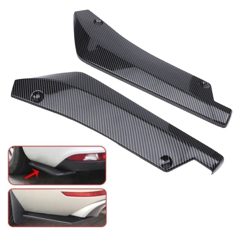 1 Pair Carbon Fiber Winglets Side Skirt Extension Car Front Rear Bumpe ...