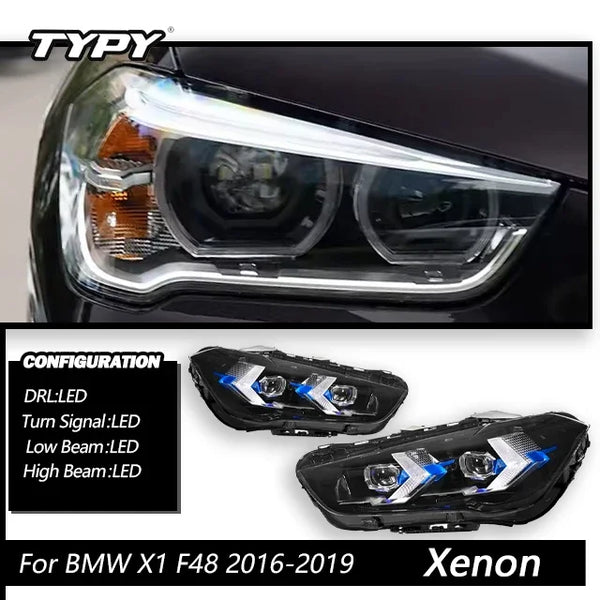 TYPY Car For BMW X1 F48 F49 LED Headlight 2016-2019 Upgrade Modified New DRL Dynamic Turn Signal LED Headlight Auto Accessories