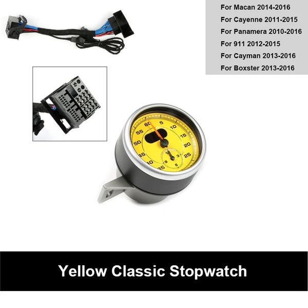 For Porsche Panamera 2010-2016 Cayman Boxster 2013-2016 911 2012-2015 Cayenne 2011-2015 Macan 14-16 Chrono Timer Stopwatch Clock
