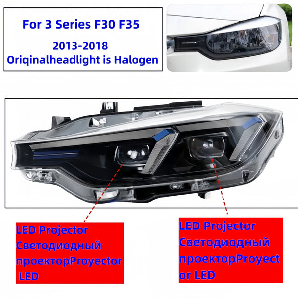 Modified LeD daytime running lights,flowing turn signallights, suitable for BMw3 Series F30 headlight assemblyF35 320 325