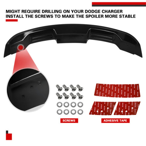 Rear Spoiler For Ford Mustang 2015-2023 Accessories Coupe Glossy Black/Carbon GT Style Trunk Wing ABS Car Exterior Parts HOT