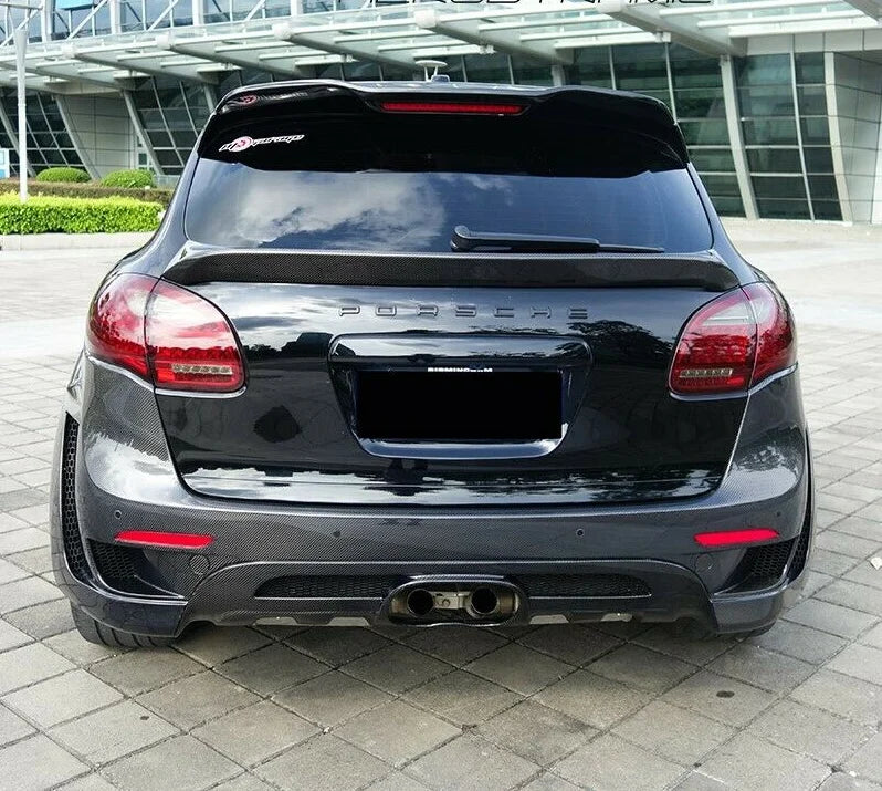 Real Carbon Fiber Rear Wing Trunk Lip Middle Spoiler For Porsche Cayenne 958 92A MK2 SUV 4 Door GTS 2011 2012 2013-2018 YEAR