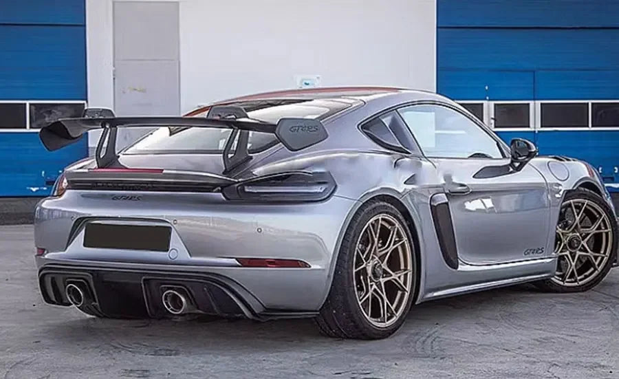 For Porsche 718  982 Cayman Boxste Carbon Fiber Tail fins Rear Trunk Spoiler Guide Wing Rear Wing GT4 RS Style upgraded body kit