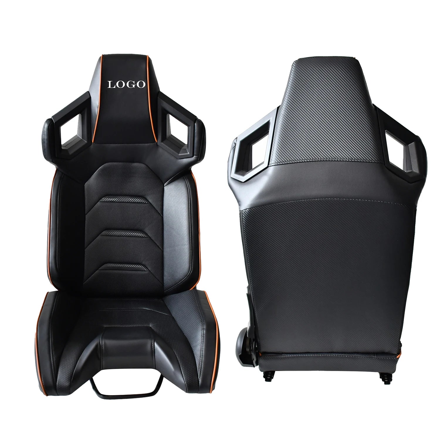 Tiypeor Double Slide Modified Car PVC Leather Race Seats Reclining Universal Racing Seat