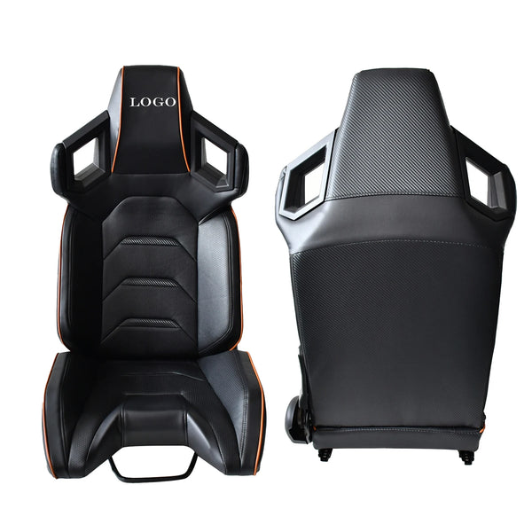 Tiypeor Double Slide Modified Car PVC Leather Race Seats Reclining Universal Racing Seat