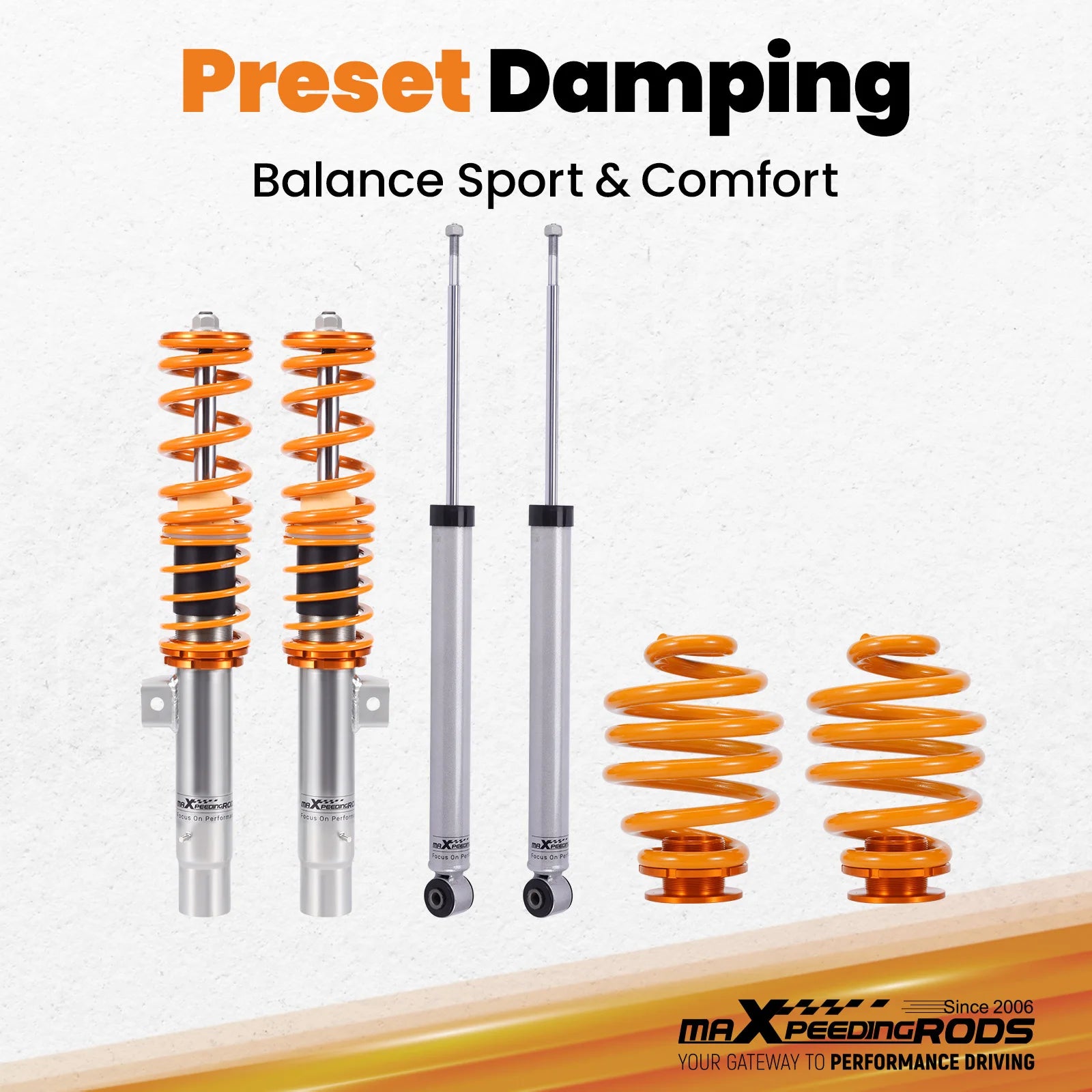 maXpeedingrods Adjustable Coilovers Suspension Kit For 3 series E46 320i 325i 328i 330i 320d 330d  Coil Spring Kit