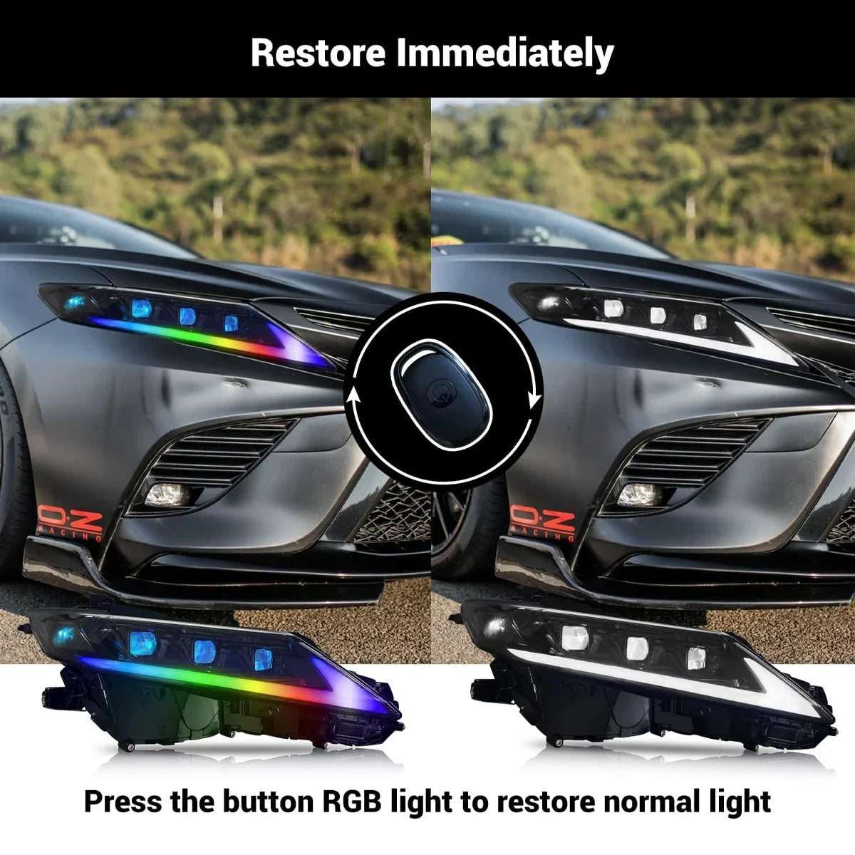 TYPY RGB HeadLamp Assembly Fit For Toyota Camry RGB Head Lamp 2018-2023 Upgrade to NEW Camry Dynamic Turn Signal RGB Head lamp