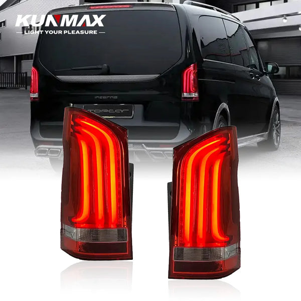 Pair Of Car Tail Light Assembly For Benz Vito V260 2016-2022 LED Brake Flowing Water Flicker Plug and Play Tail Lamps Taillights