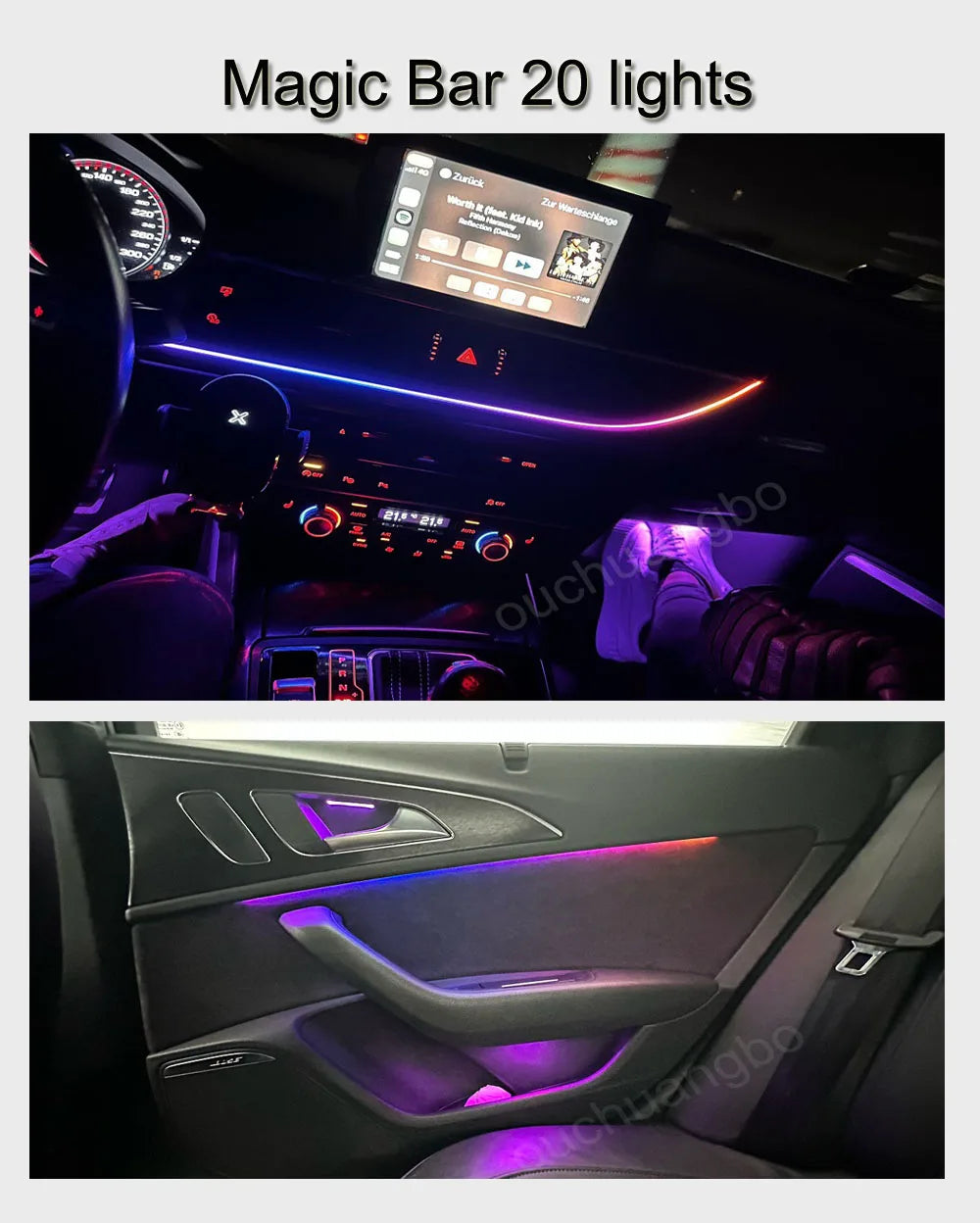 Ouchuangbo Ambient Light For A6 C7 S7 S6 A7 RS6 RS7 2013-2018 environmental Backlight Atmosphere Lamp Kit Symphony 256 Colors