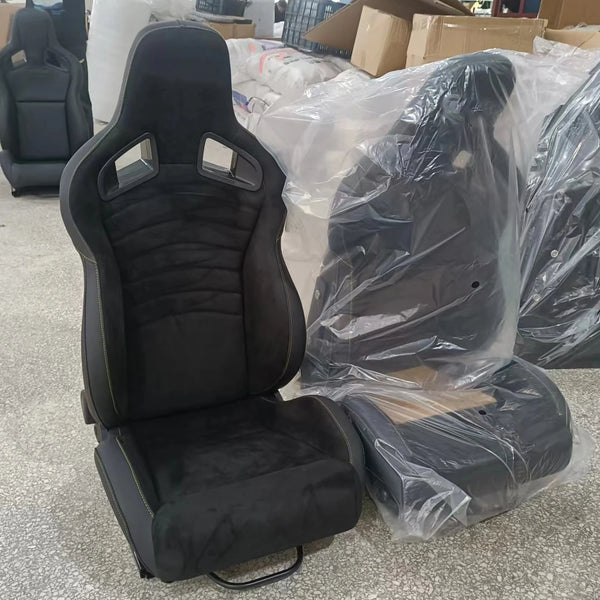 Customizable racing seats High quality Universal Slider Black Suede Fiberglass Back Bucket Racing Seats
