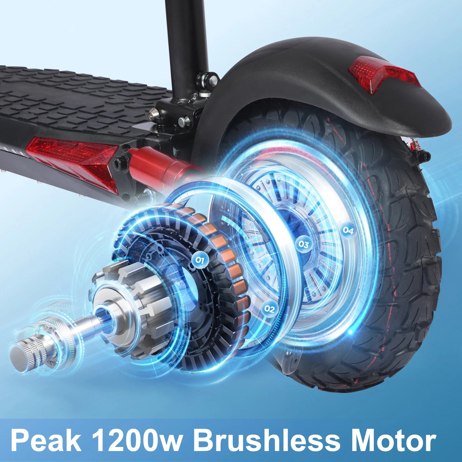 1200W Electric Scooter with Seat for Adult, Max Speed 34mph, 35miles Range, 11'' Off-road Tires, Fast E-scooter for Commuting