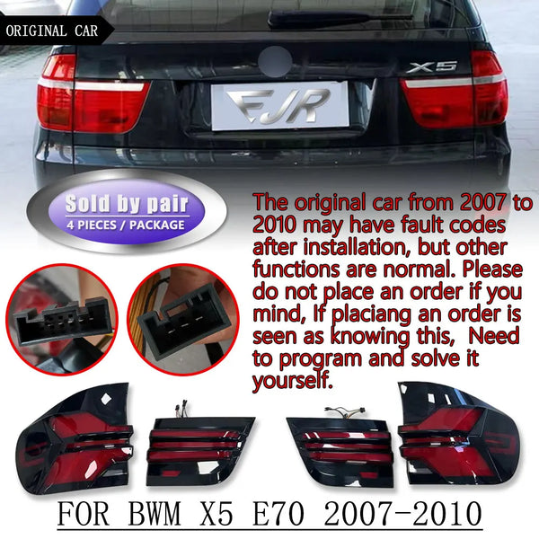 For BMW X5 E70 Taillight Assemblies 2007-2013 LED Sequential Flowing Turning Signal Rear Tail Light Auto Lamp Accessory
