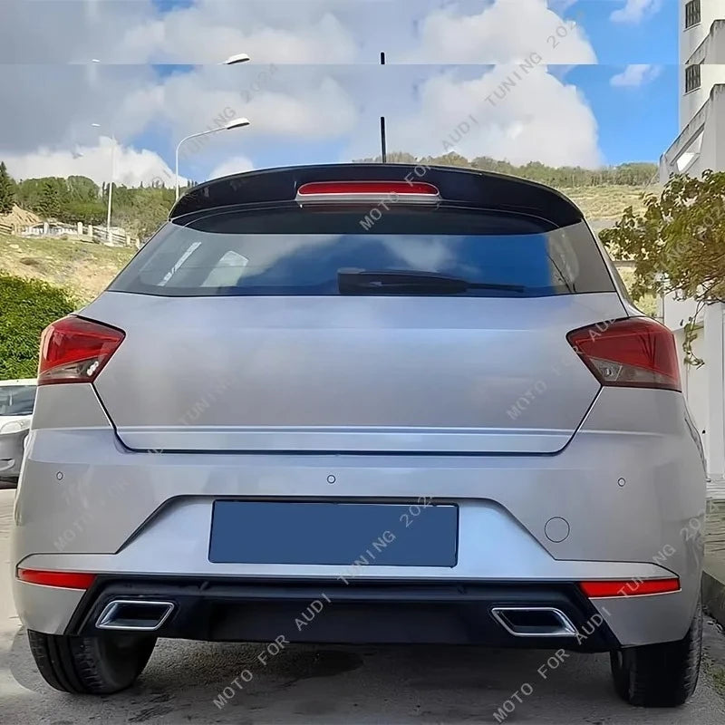 For Seat Ibiza MK5 F6 Hatchback 2017-2023 Car Rear Trunk Boot Roof Lip Spoiler Cap Glossy Black Tail Wing Bodykit Accessories