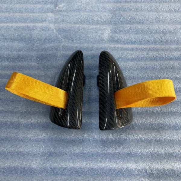 SMS GT3 GT4 RS STYLE Gloss Carbon FRP DOOR PULL HANDLES In Yellow FOR PORSCHE 987 BOXSTER CAYMAN 997 911